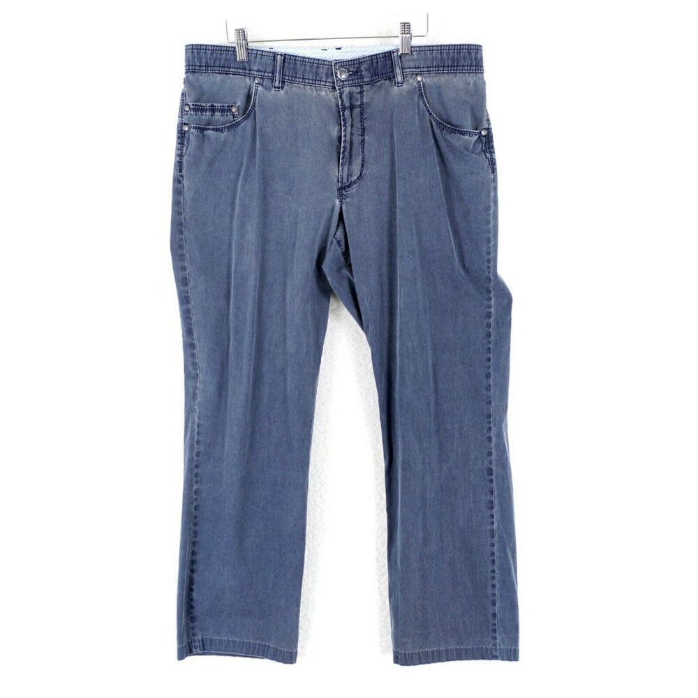 Brax Eurex‎ Blue Elastic Waist Jeans Lightweight Mid Rise 37/28 Tagged 38R
